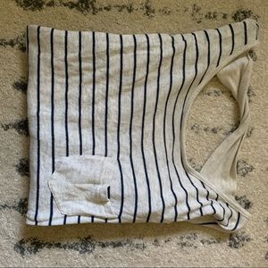 Roxy 3/4 sleeve striped sweater, open back M